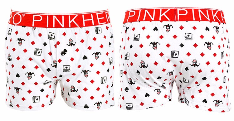 Мужские трусы Pink Hero белые карты удлиненные PH1279-3