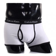 Трусы Calvin Klein 365 белые с черной резинкой A041