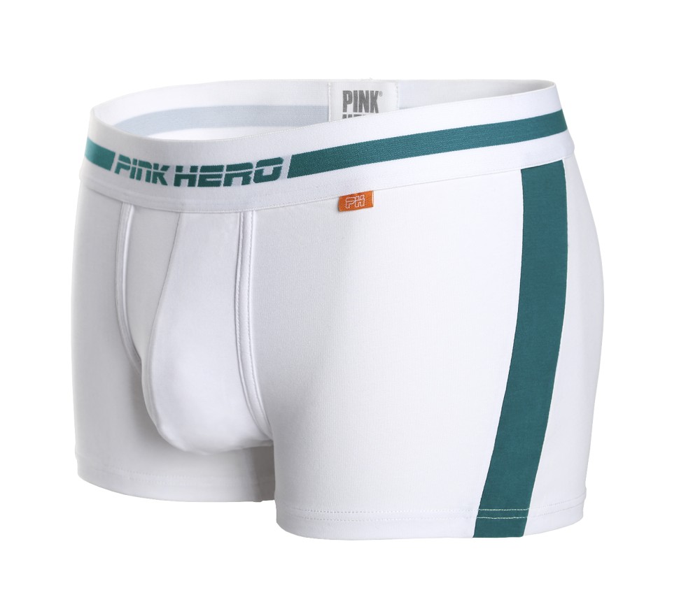 Мужские трусы Pink Hero белые с зеленой полосой PH525-2