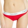 Женские трусы (плавки) Calvin Klein красные с белой резинкой B044