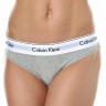 Женские трусы (плавки) Calvin Klein серые с белой резинкой B042