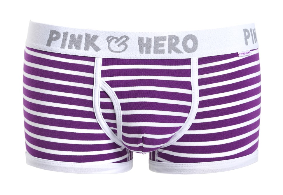 Мужские трусы Pink Hero пурпурные в полоску PH1203-5