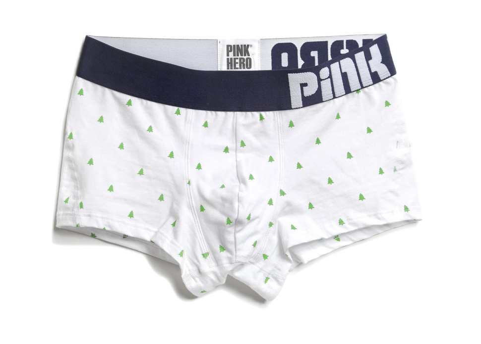 Мужские трусы Pink Hero белые с ёлочками PH1283-2