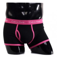 Трусы Calvin Klein 365 черные с розовой резинкой A050