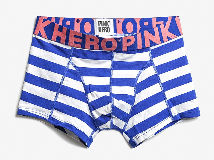 Мужские трусы Pink Hero белые/синие полоски удлиненные PH514-6