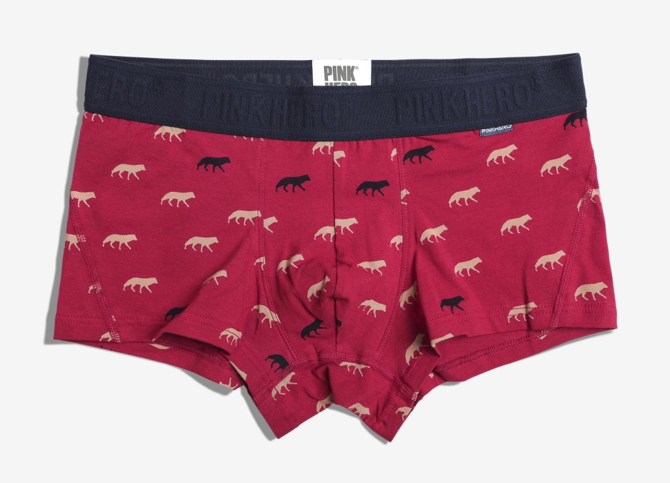Мужские трусы Pink Hero красные с волками PH1286-1
