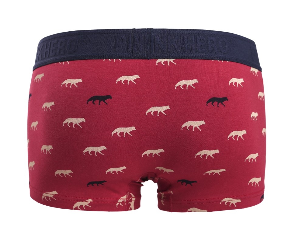 Мужские трусы Pink Hero красные с волками PH1286-1