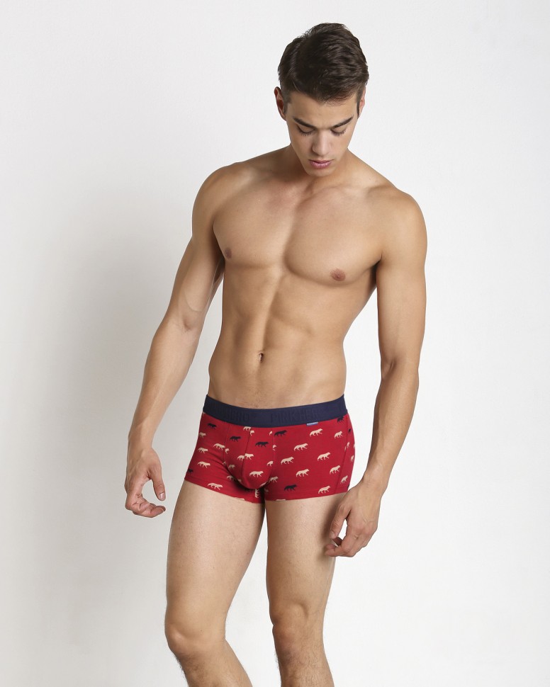 Мужские трусы Pink Hero красные с волками PH1286-1
