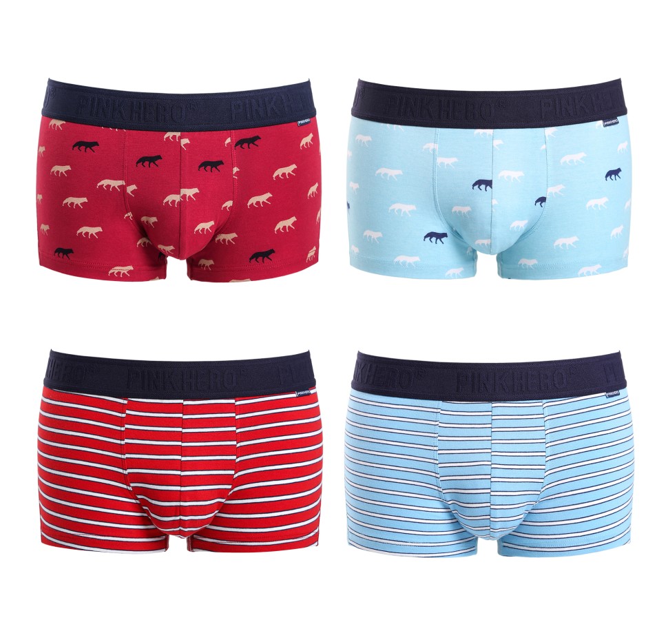 Мужские трусы Pink Hero красные с волками PH1286-1