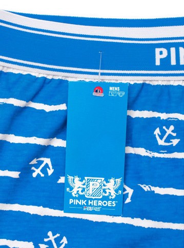 Мужские трусы Pink Hero голубые с якорями удлиненные PH1262-1