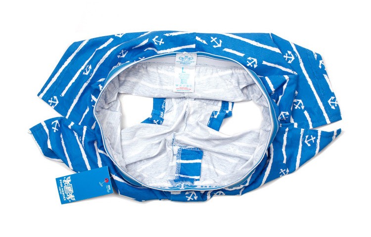 Мужские трусы Pink Hero голубые с якорями удлиненные PH1262-1