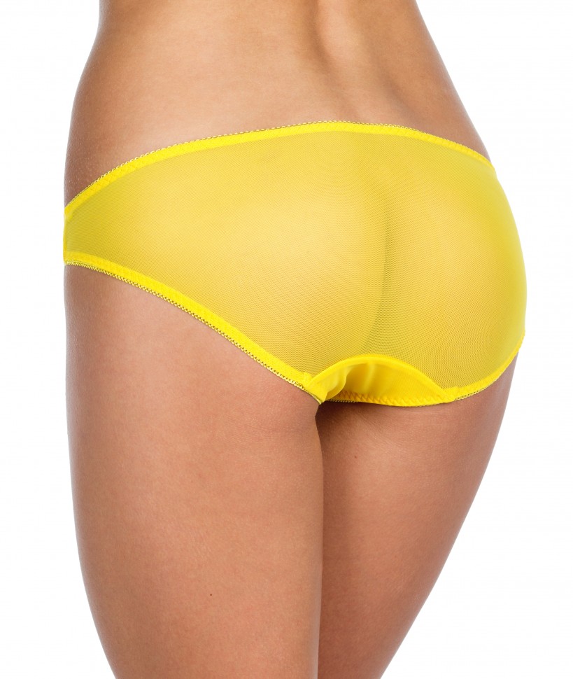 Женские трусы Victoria’s Secret желтые с кружевами 66294/159