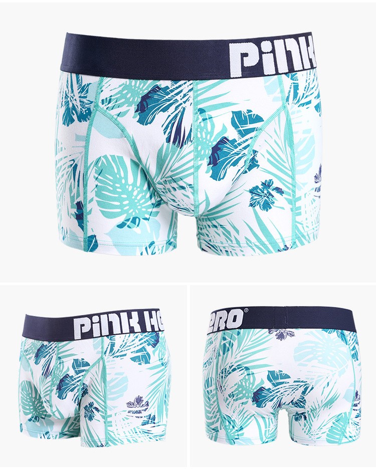 Мужские трусы Pink Hero белые с цветами PH512-2