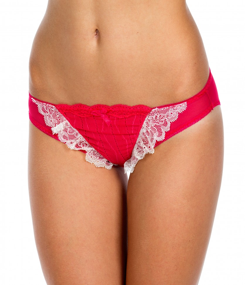Женские трусы Victoria’s Secret красные с кружевами 66294/114