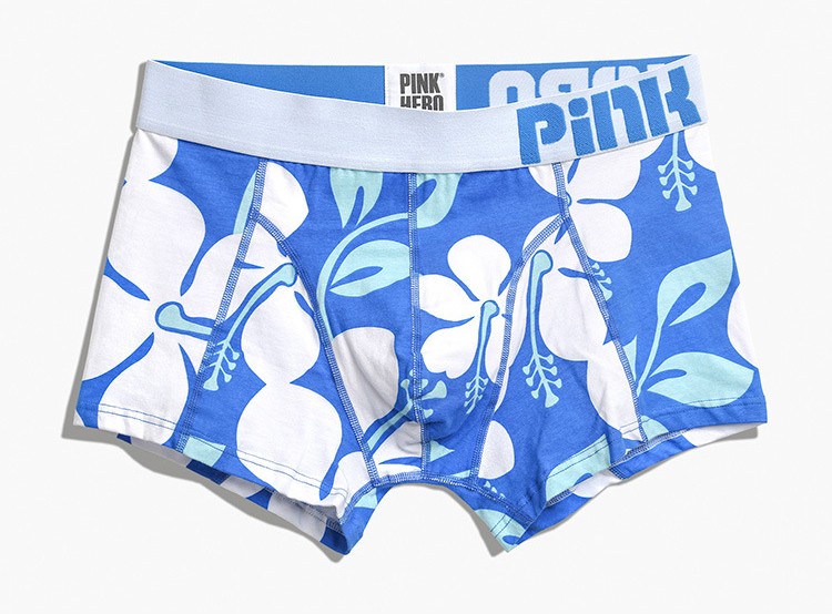 Мужские трусы Pink Hero голубые с цветами PH512-4