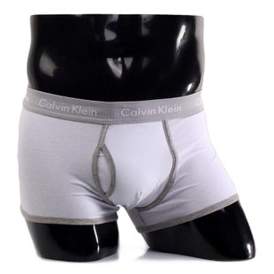 Трусы Calvin Klein 365 белые с серой резинкой A056