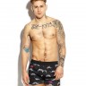 Мужские трусы Pink Hero черные с усами удлиненные PH1268-3