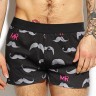 Мужские трусы Pink Hero черные с усами удлиненные PH1268-3