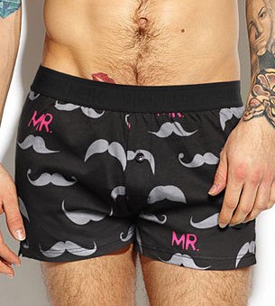 Мужские трусы Pink Hero черные с усами удлиненные PH1268-3
