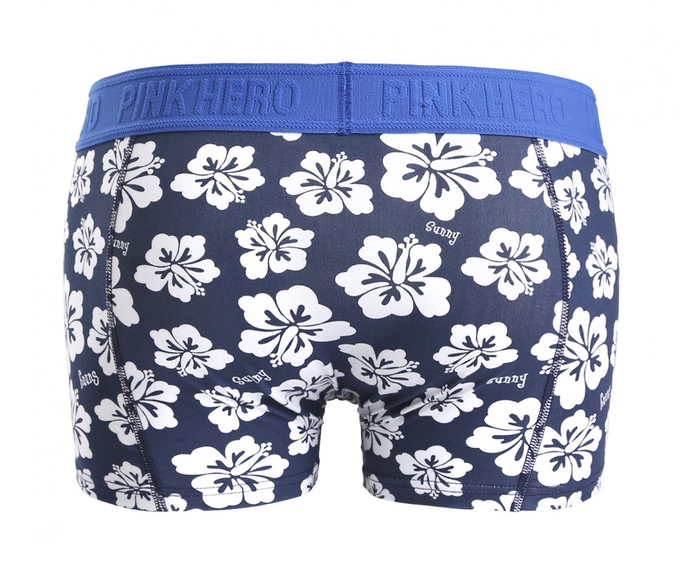 Мужские трусы Pink Hero синие с цветами PH511-3