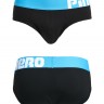 Мужские брифы Pink Hero черные с голубой резинкой PH1280-1
