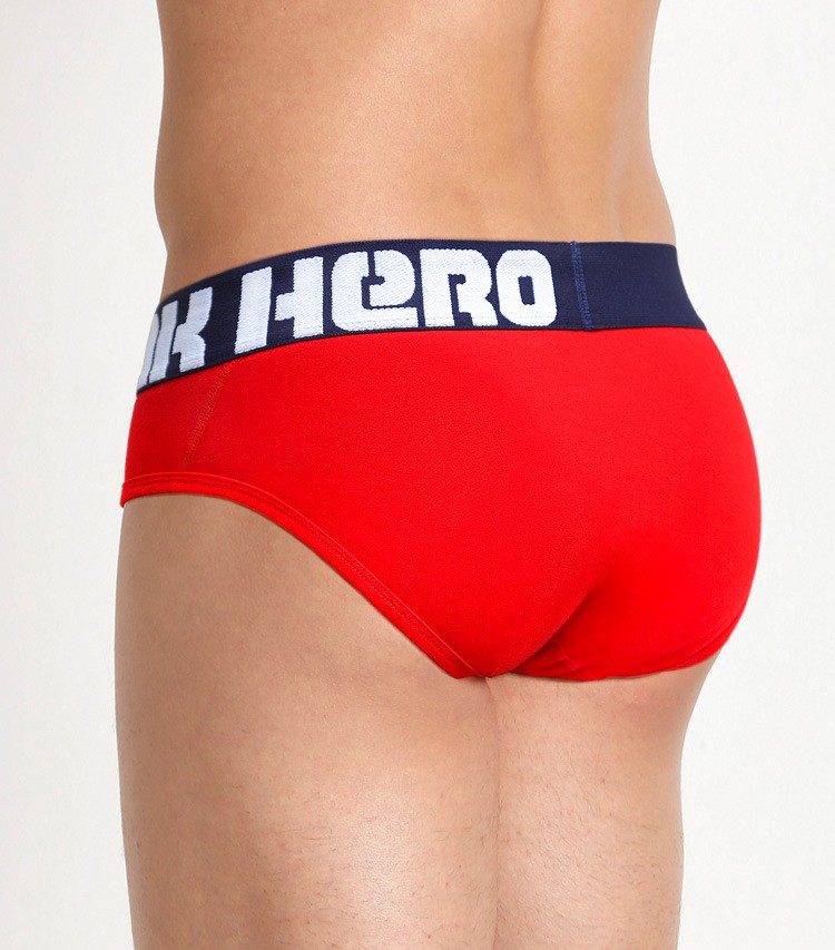 Мужские брифы Pink Hero красные с синей резинкой PH1280-2