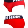 Мужские брифы Pink Hero красные с синей резинкой PH1280-2