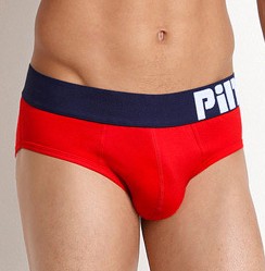 Мужские брифы Pink Hero красные с синей резинкой PH1280-2