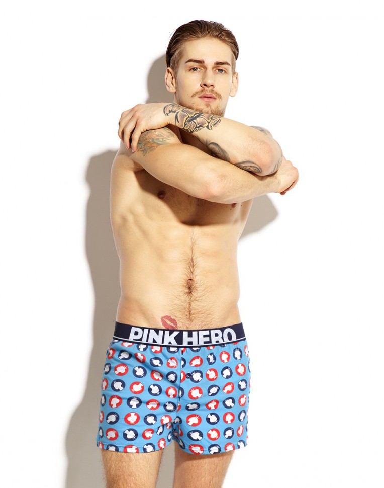 Мужские трусы Pink Hero голубые The Queen удлиненные PH1275-4
