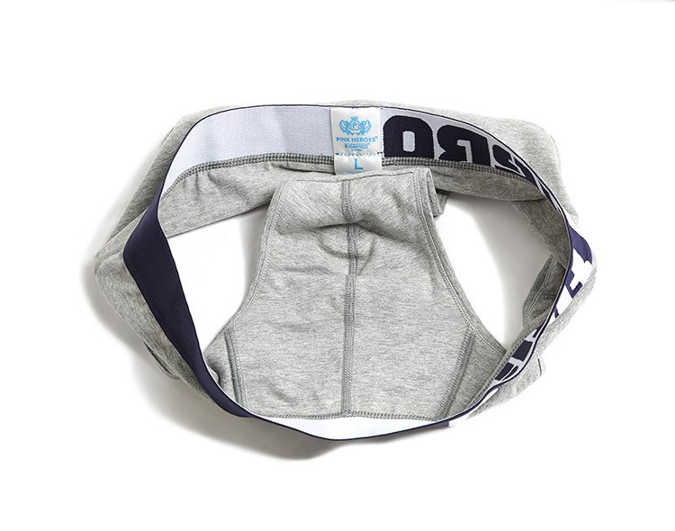 Мужские брифы Pink Hero серые с синей резинкой PH1280-3