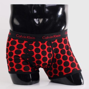 Трусы Calvin Klein 365 красные/черный горох A064