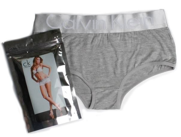 Женские шортики Calvin Klein серые с серебряной резинкой Steel B029