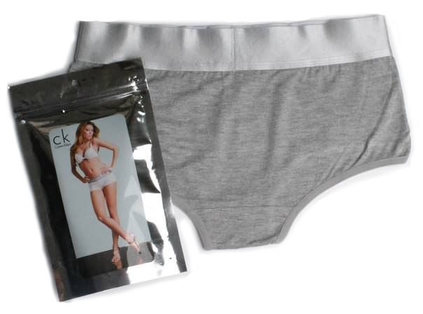 Женские шортики Calvin Klein серые с серебряной резинкой Steel B029