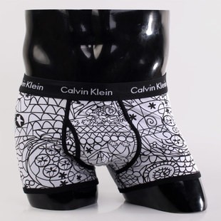 Трусы Calvin Klein 365 белые/черный узор A066