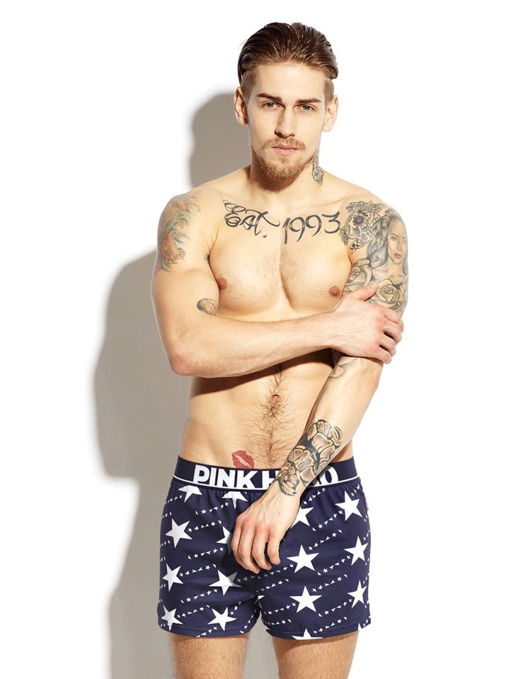 Мужские трусы Pink Hero темно-синие со звездами удлиненные PH1275-2