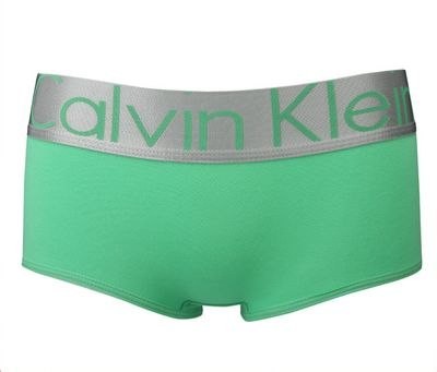 Женские шортики Calvin Klein зеленые с серебряной резинкой Steel B034