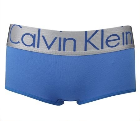 Женские шортики Calvin Klein голубые с серебряной резинкой Steel B035