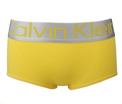 Женские шортики Calvin Klein желтые с серебряной резинкой Steel B036