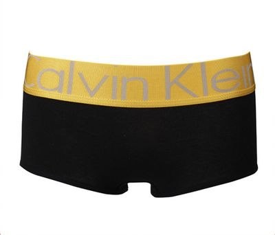 Женские шортики Calvin Klein черные с золотой резинкой Steel B038