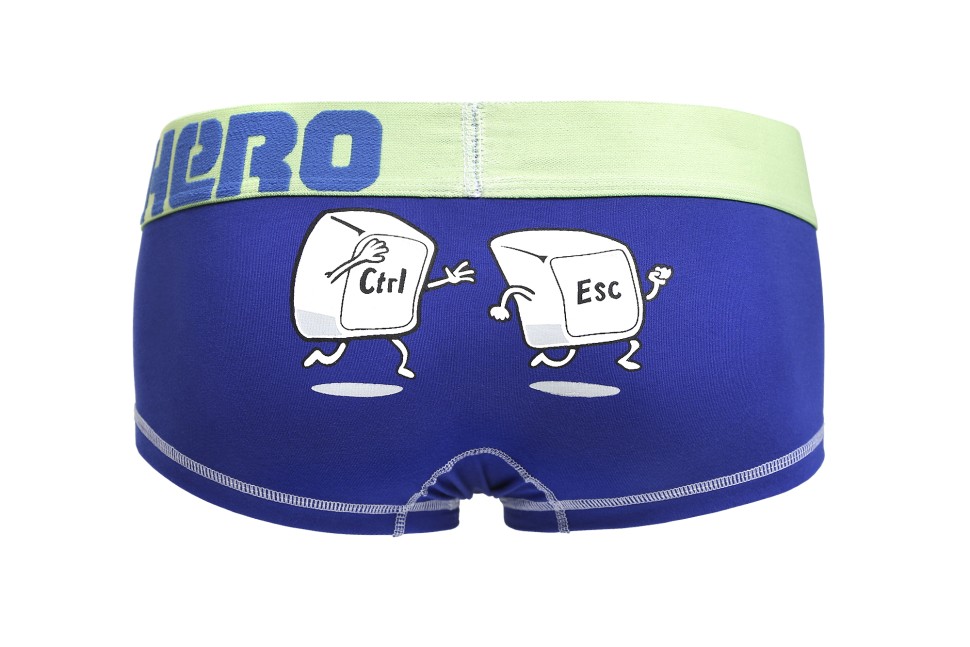 Мужские укороченные боксеры Pink Hero синие Ctrl Esc PH1276-7
