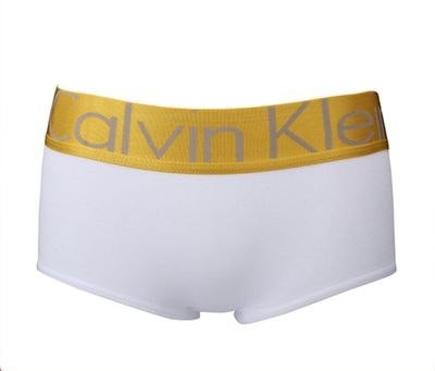 Женские шортики Calvin Klein белые с золотой резинкой Steel B039